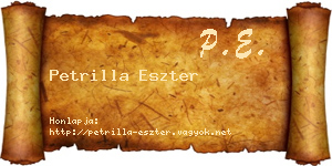 Petrilla Eszter névjegykártya
